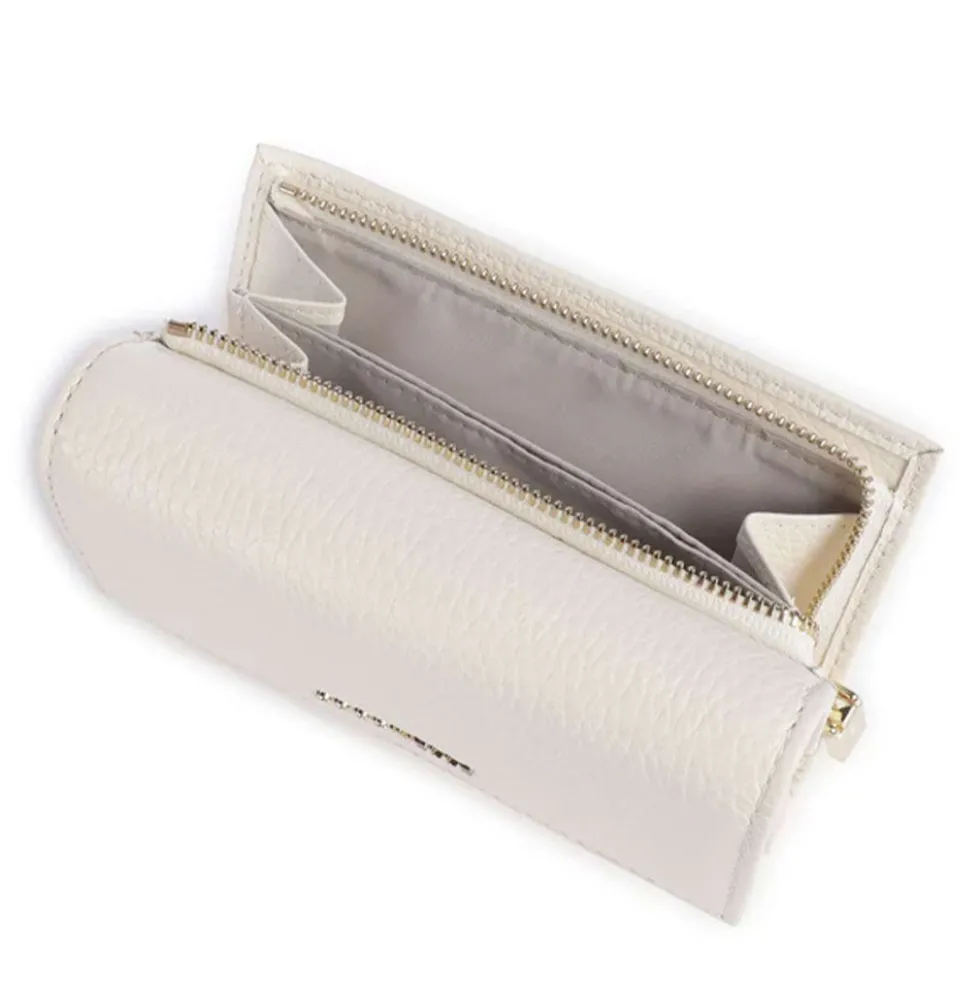 Portafoglio Piccolo COCCINELLE in Pelle Martellata Linea Metallic Soft colore Pearl