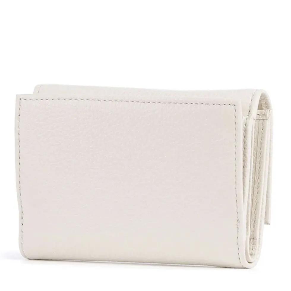 Portafoglio Piccolo COCCINELLE in Pelle Martellata Linea Metallic Soft colore Pearl