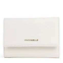 Portafoglio Piccolo COCCINELLE in Pelle Martellata Linea Metallic Soft colore Pearl