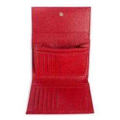 Portafoglio Piccolo COCCINELLE in Pelle Martellata Linea Metallic Soft colore Scarlet