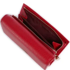 Portafoglio Piccolo COCCINELLE in Pelle Martellata Linea Metallic Soft colore Scarlet