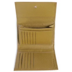 Portafoglio Piccolo COCCINELLE in Pelle Martellata Linea Metallic Soft colore Seagrass