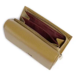 Portafoglio Piccolo COCCINELLE in Pelle Martellata Linea Metallic Soft colore Seagrass