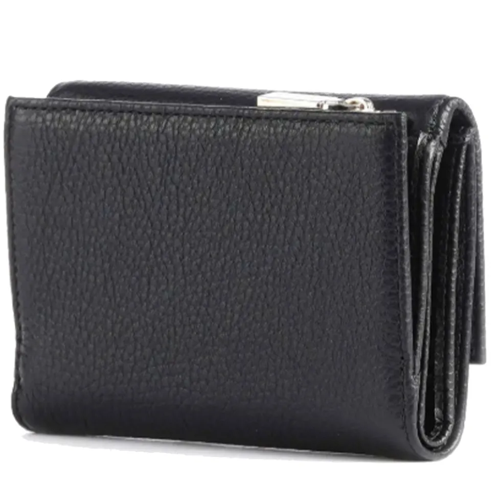 Portafoglio Piccolo COCCINELLE in Pelle Martellata Linea Metallic Soft colore Nero