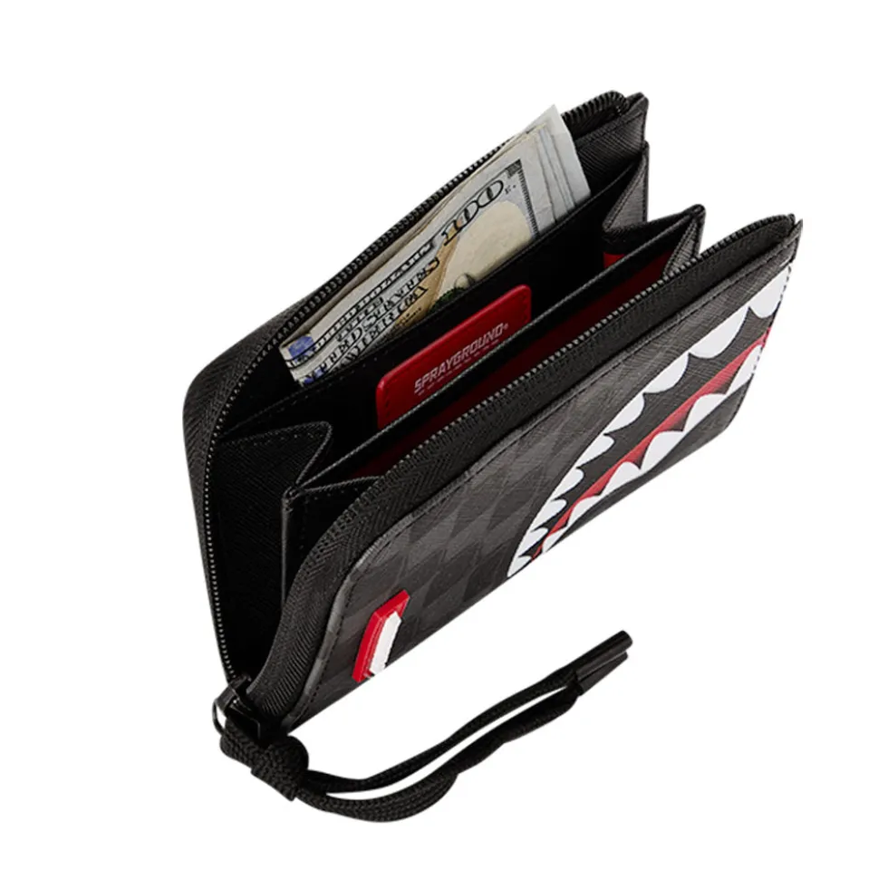 Portafoglio Piccolo con Zip SPRAYGROUND stampa Sharks in Paris Balloon Black