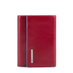 Portafoglio Piccolo Donna PIQUADRO In Pelle Rossa Linea Blue Square - PD5216B2R
