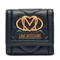 Portafoglio Piccolo Trapuntato con Bottone LOVE MOSCHINO linea Embossed Nero
