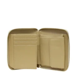 Portafoglio Piccolo Zip Around LOVE MOSCHINO linea Embossed Avorio