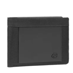 Portafoglio PIQUADRO Uomo con Portamonete In Tessuto e Pelle Colore Nero Linea Orion - PU257S136R