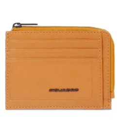 Portafoglio Porta Carte PIQUADRO In Pelle Arancione Linea Atlas Chiuso con Zip - PP4822S138R