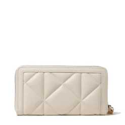 Portafoglio Trapuntato Zip Around LOVE MOSCHINO linea Embossed Avorio