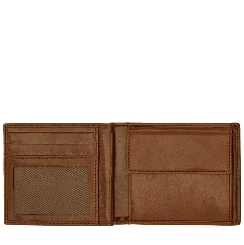 Portafoglio Uomo con Pattina e Portamonete THE BRIDGE In Pelle Marrone linea Story 01426601