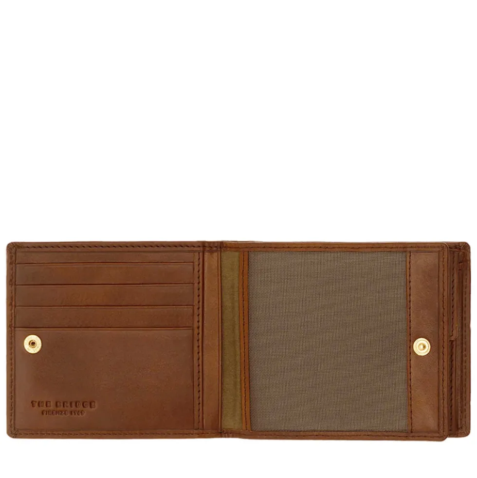 Portafoglio Uomo con Pattina e Portamonete THE BRIDGE In Pelle Marrone linea Story 01426601