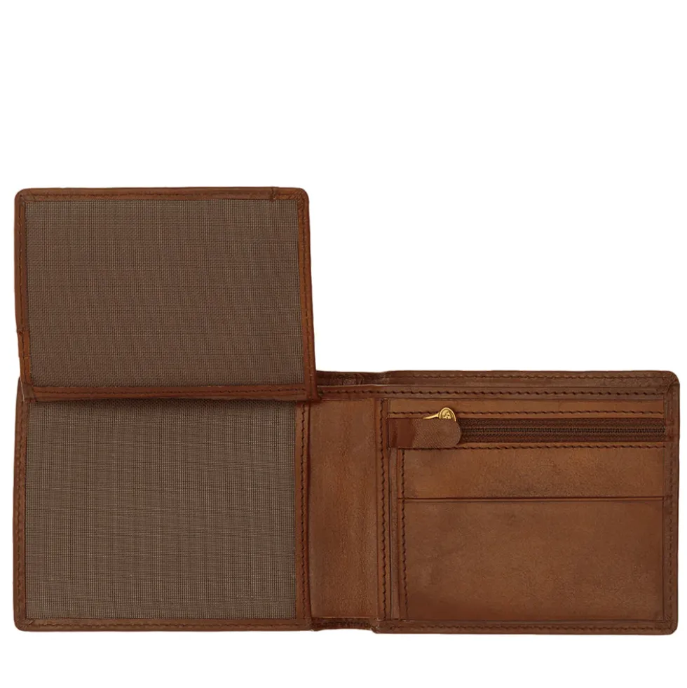 Portafoglio Uomo con Pattina e Portamonete THE BRIDGE In Pelle Marrone linea Story 01402301
