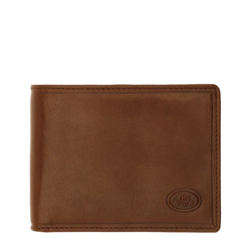 Portafoglio Uomo con Pattina e Portamonete THE BRIDGE In Pelle Marrone linea Story 01402301