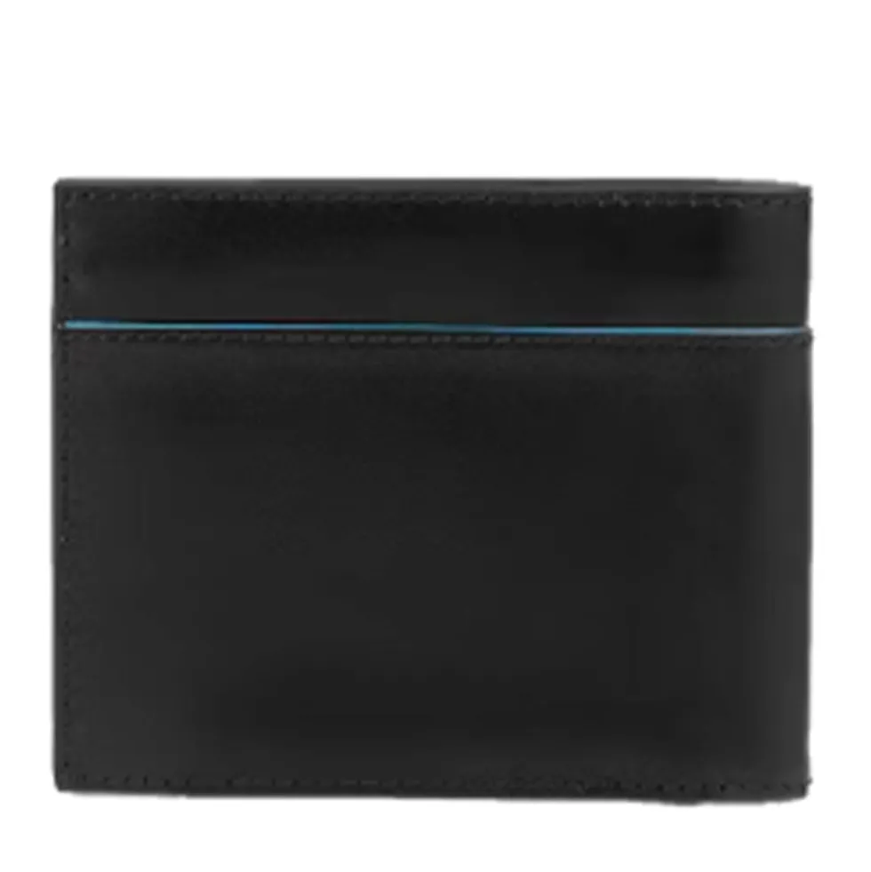 Portafoglio Uomo con Portacarte PIQUADRO In Pelle Nera Linea Revamp - PU3891B2VR