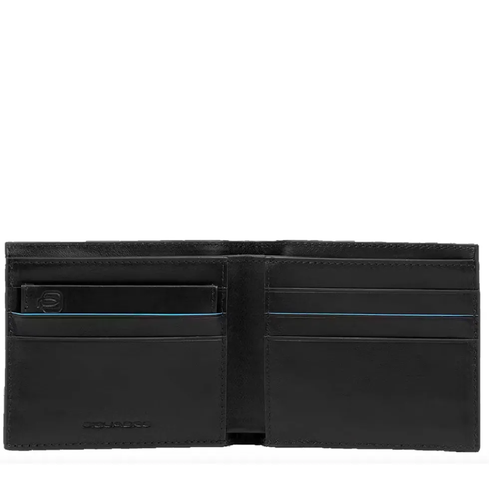 Portafoglio Uomo con Portacarte PIQUADRO In Pelle Nera Linea Revamp - PU3891B2VR