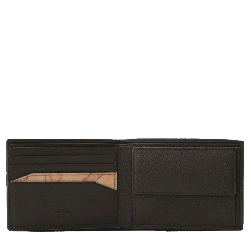 Portafoglio Uomo con Portamonete 1A Classe Alviero Martini linea Trip Leather in Pelle Nera PN81