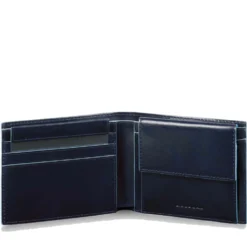 Portafoglio Uomo PIQUADRO in Pelle Blu con Portamonete Linea Blue Square - PU4188B2R