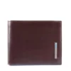 Portafoglio Uomo PIQUADRO in Pelle Mogano con Portamonete Linea Blue Square - PU4188B2R