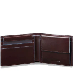 Portafoglio Uomo PIQUADRO in Pelle Mogano con Portamonete Linea Blue Square - PU4188B2R
