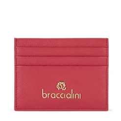 Portatessere Donna BRACCIALINI linea Basic in Pelle Rosso Scuro