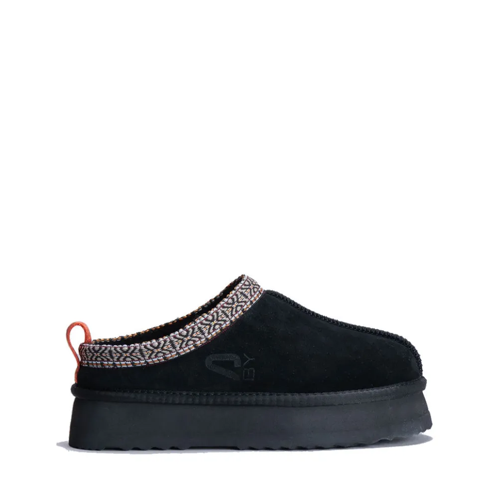 Sabot Imbottiti S by MASSIMO SANTINI linea Prisca in Velour Nero