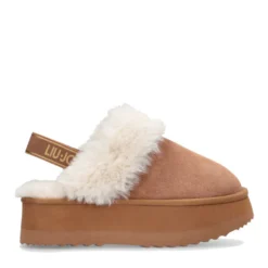 Sabot Platform Imbottiti LIU JO Jane 10 in Suede color Cognac