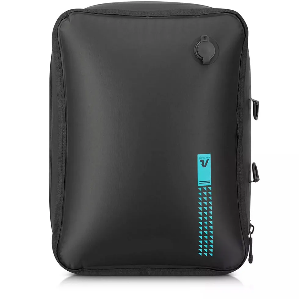 Sacca Sottovuoto per Zaino RONCATO linea Flatty in Tessuto Nero e Turchese