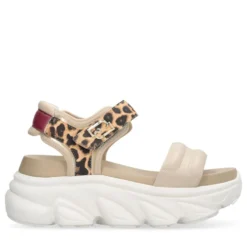 Sandali Chuncky Donna LIU JO Steffy Sandal 01 Beige e Inserto stampa Animalier