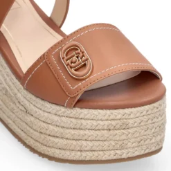 Sandali Donna con Zeppa LIU JO Bali 01 in Pelle color Cuoio