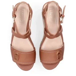 Sandali Donna con Zeppa LIU JO Bali 01 in Pelle color Cuoio