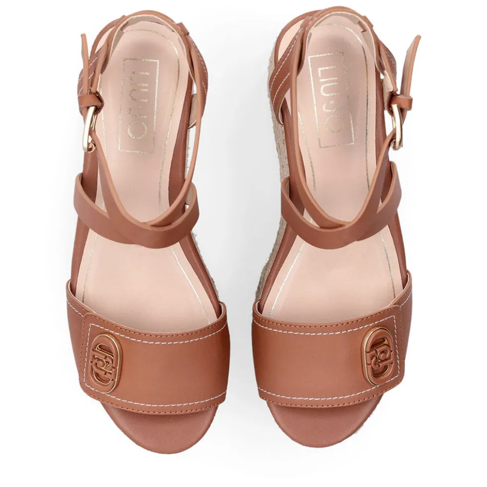 Sandali Donna con Zeppa LIU JO Bali 01 in Pelle color Cuoio