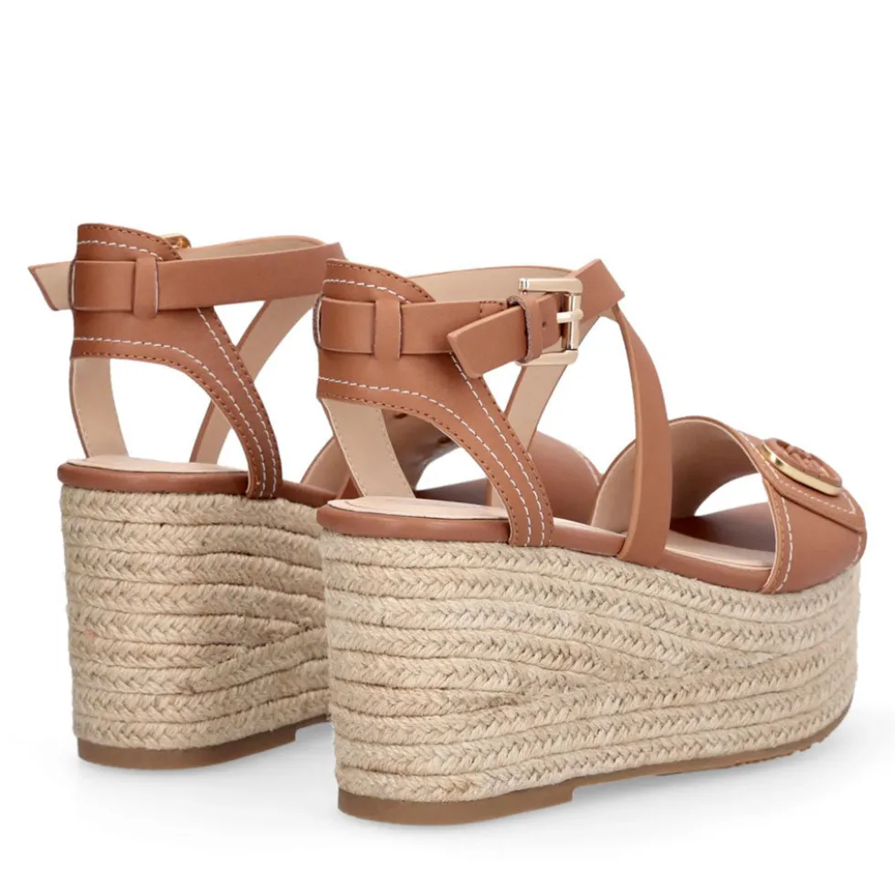 Sandali Donna con Zeppa LIU JO Bali 01 in Pelle color Cuoio