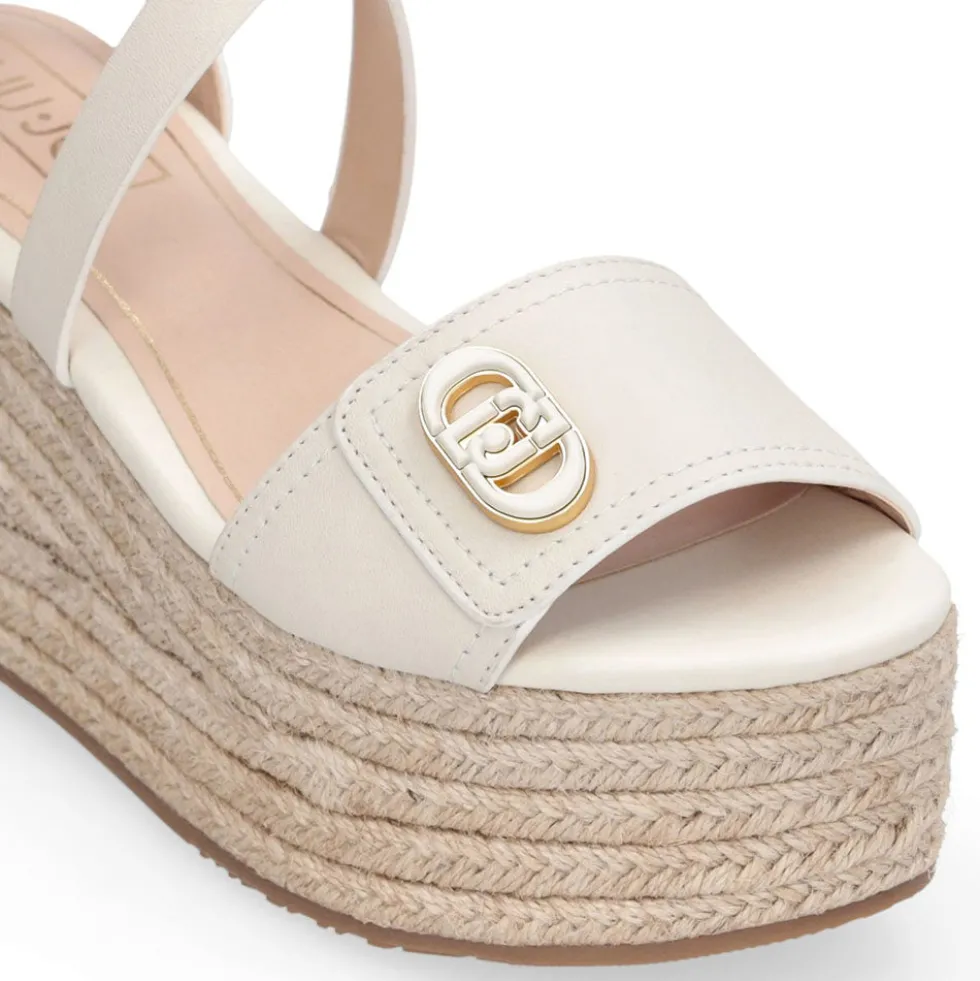Sandali Donna con Zeppa LIU JO Bali 01 in Pelle color Latte