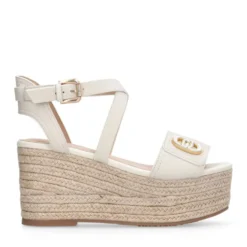 Sandali Donna con Zeppa LIU JO Bali 01 in Pelle color Latte