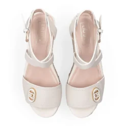 Sandali Donna con Zeppa LIU JO Bali 01 in Pelle color Latte