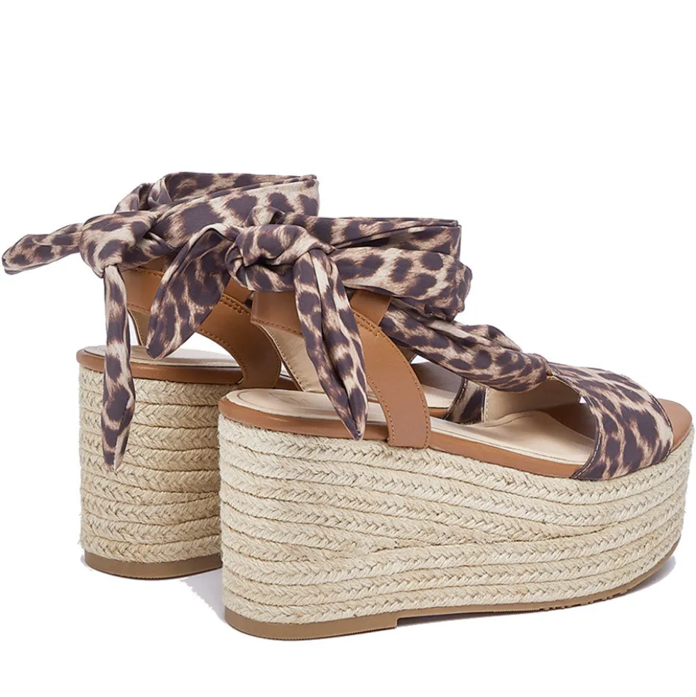 Sandali Donna con Zeppa LIU JO Bali 03 in Tessuto stampa Animalier