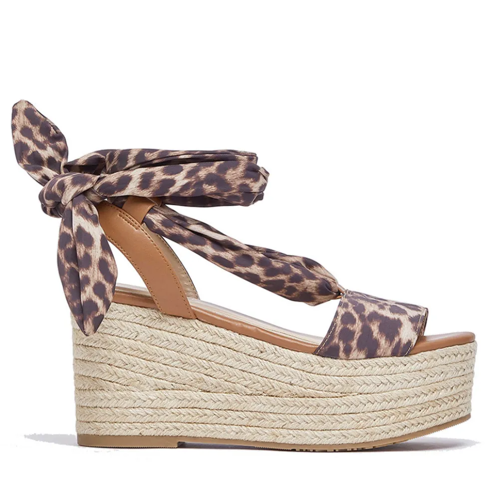 Sandali Donna con Zeppa LIU JO Bali 03 in Tessuto stampa Animalier
