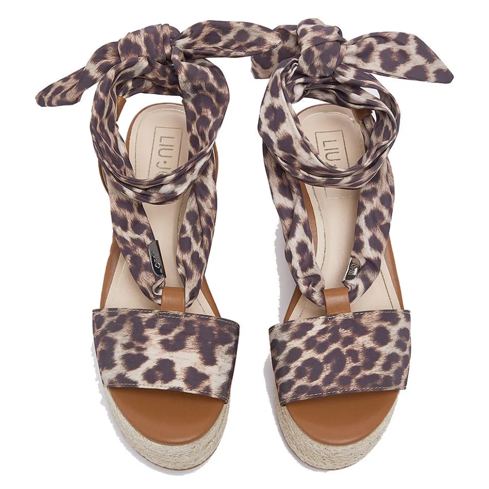 Sandali Donna con Zeppa LIU JO Bali 03 in Tessuto stampa Animalier