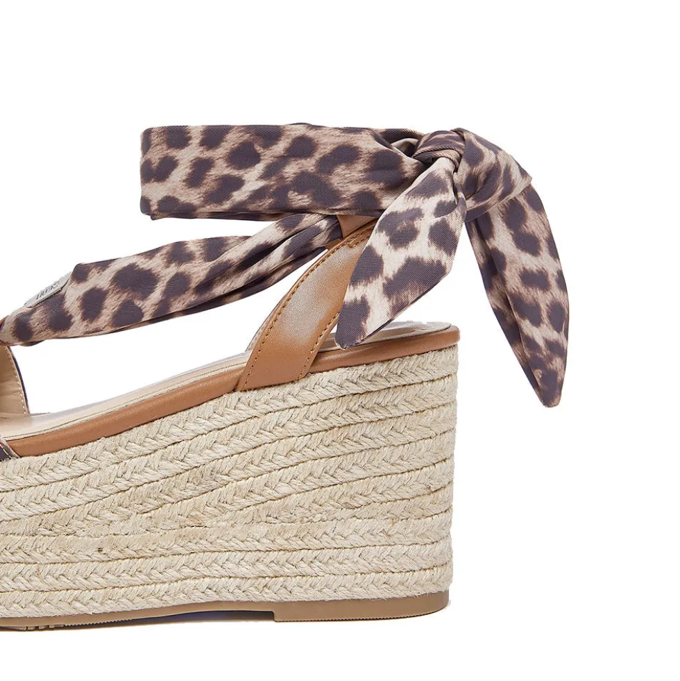 Sandali Donna con Zeppa LIU JO Bali 03 in Tessuto stampa Animalier