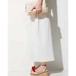 Sandali Donna con Zeppa LIU JO Bali 02 in Cavas Beige e Rosso Corallo