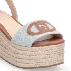Sandali Donna con Zeppa LIU JO Bali 02 in Denim Jacquard Light Blue