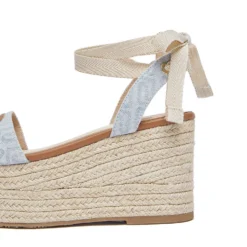 Sandali Donna con Zeppa LIU JO Bali 02 in Denim Jacquard Light Blue