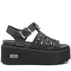 Sandali Donna CULT Nancy 4749 in Pelle Intrecciata Nera