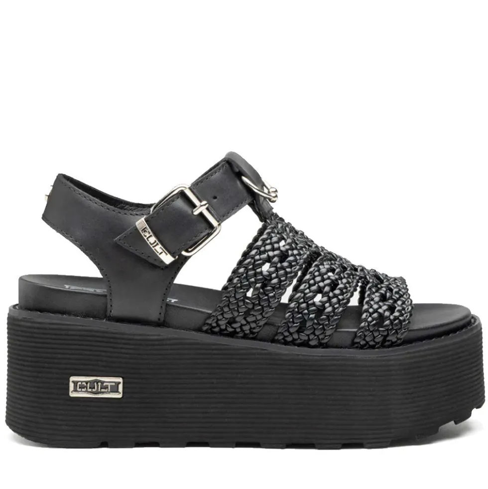 Sandali Donna CULT Nancy 4749 in Pelle Intrecciata Nera