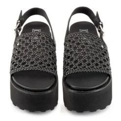 Sandali Donna CULT Nancy 4746 in Pelle Intrecciata Nera