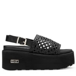Sandali Donna CULT Nancy 4746 in Pelle Intrecciata Nera