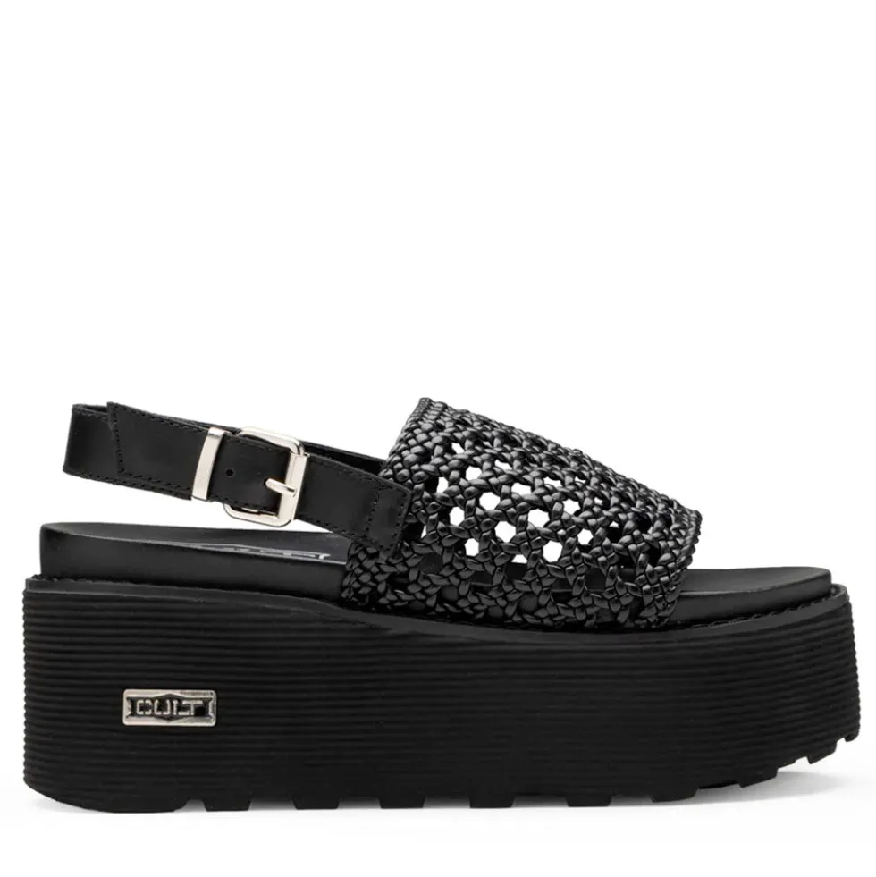 Sandali Donna CULT Nancy 4746 in Pelle Intrecciata Nera