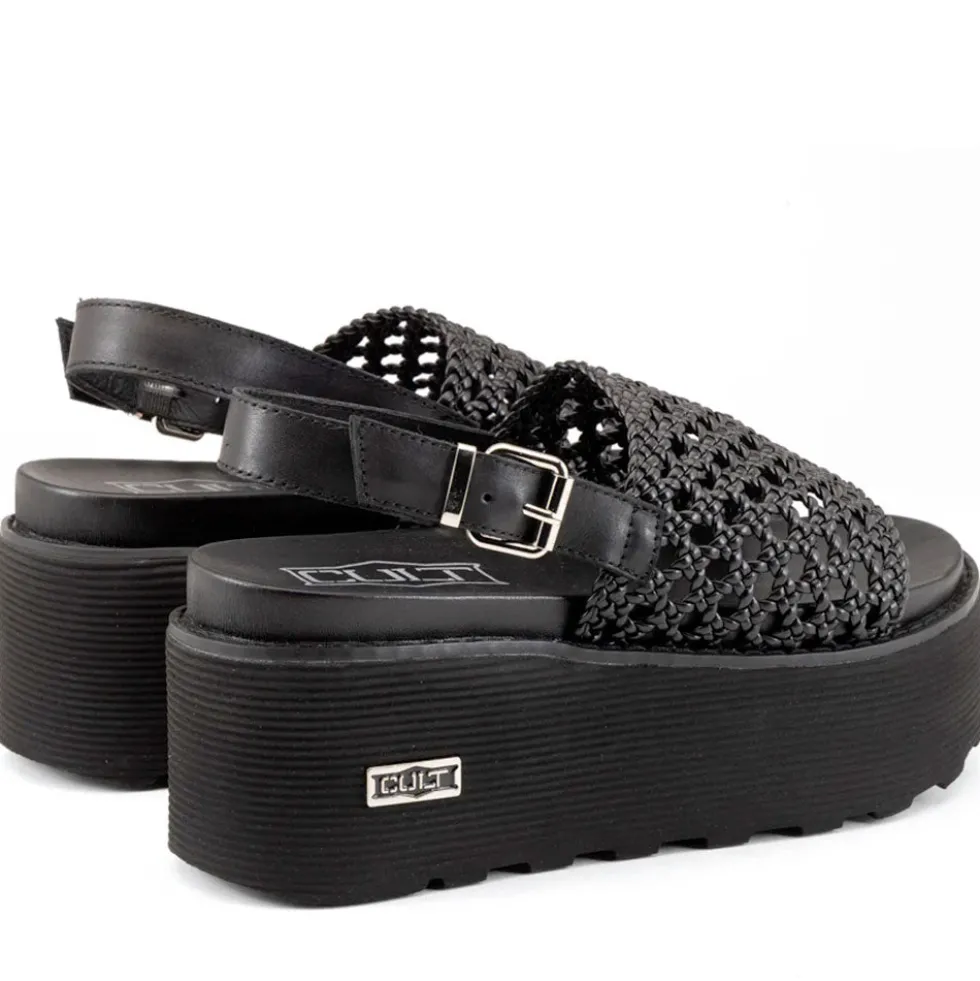 Sandali Donna CULT Nancy 4746 in Pelle Intrecciata Nera